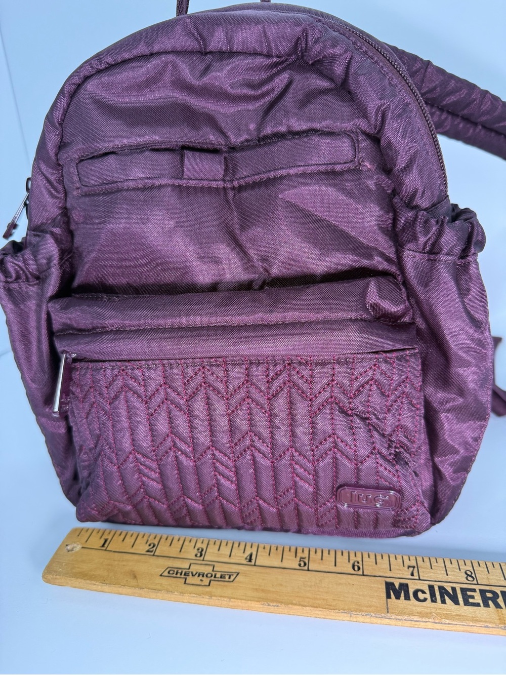 LUG Orbit Mini adjustable backpack Shimmer Wine Burgundy Purple - Picture 14 of 16